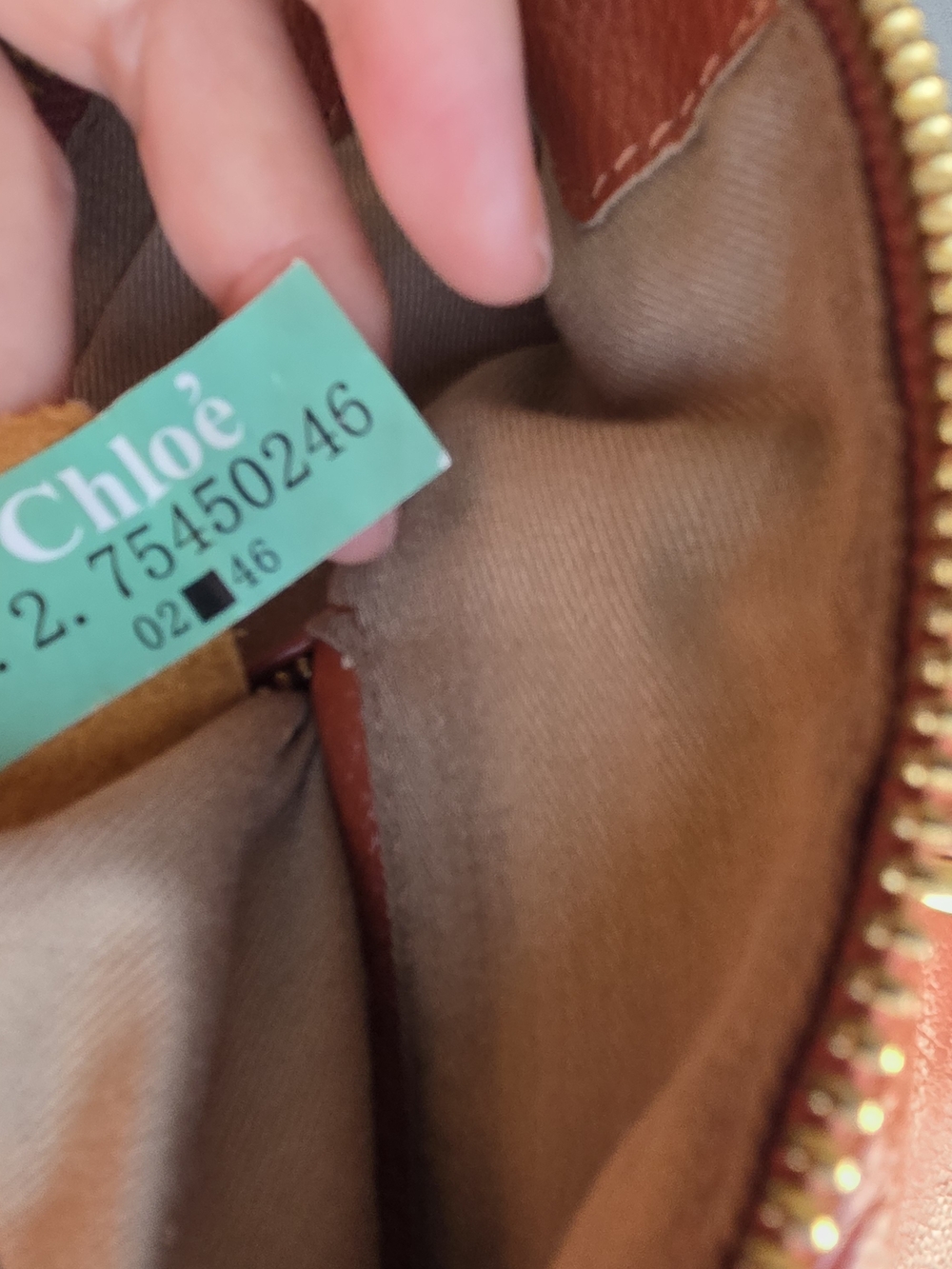 Chloe Leather Tote Handbag in Burnt Orange - Picture 11 of 12